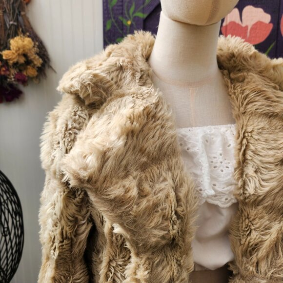 Vintage 1970's Boho Faux Fur Fuzzy Dress Length Coat, AS IS  Needs CLEANED - Picture 13 of 15